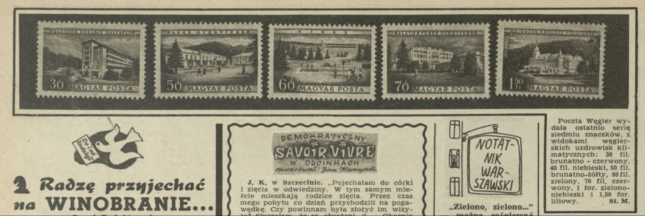 Seria znaczków z widokami węgierskich udrowisk