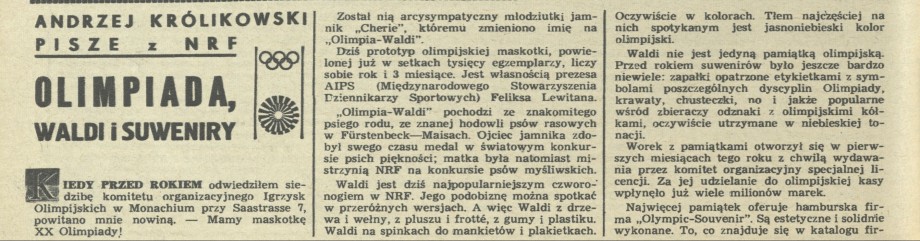 Olimpiada, Waldi i suweniry