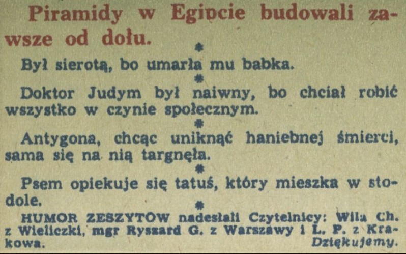 Humor zeszytów