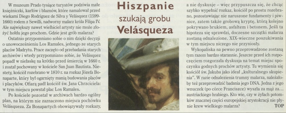 Hiszpanie szukają grobu Velázqueza