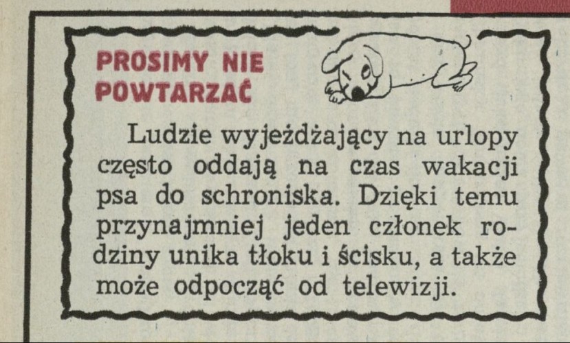 Prosimy nie powtarzać