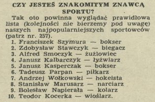 Czy jesteś znakomitym znawczą sportu? Odpowiedzi. 