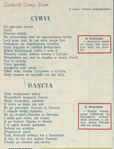 Z cyklu: Imiona nadwiślańskie - Cyryl i Danuta 