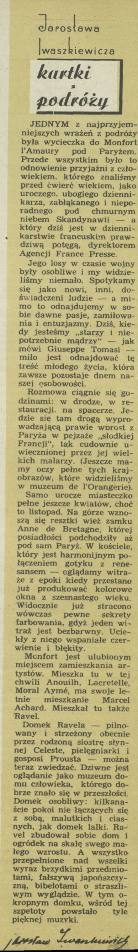 Jarosława Iwaszkiewicza kartki z podróży