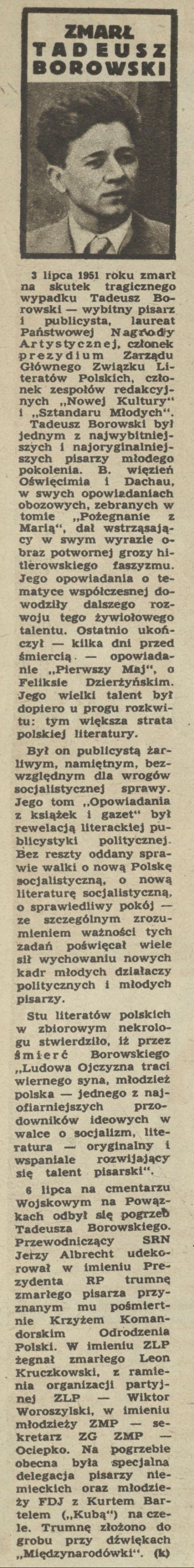 Zmarł Tadeusz Borowski
