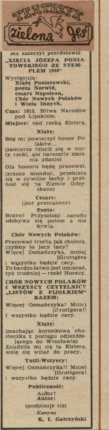 Xiążę Józef Poniatowski ze Stemplem 1946