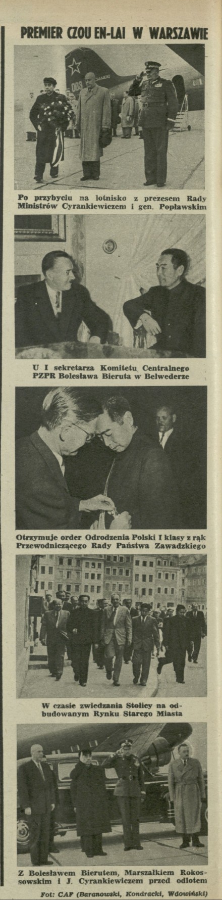 Premier Czou En-Lai w Warszawie