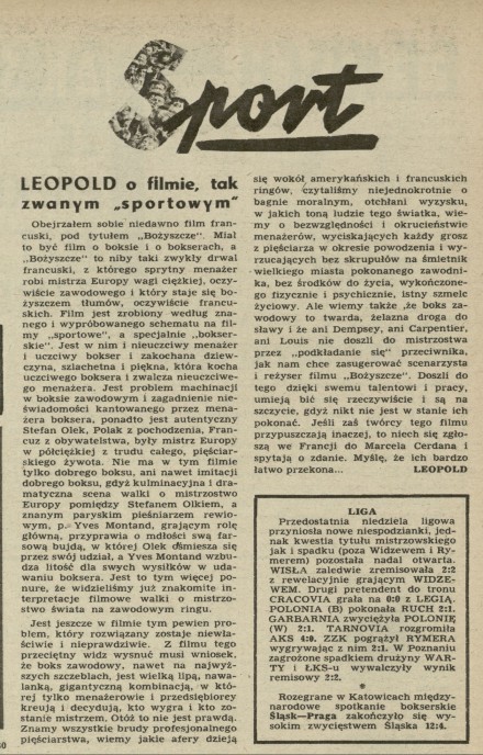 Leopold  o filmie, tak zwanym "sportowym"