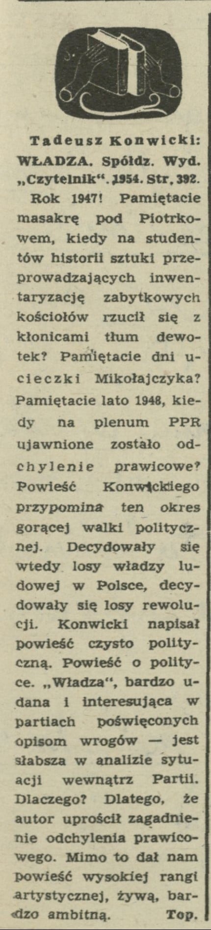 Tadeusz Konwicki "Władza"