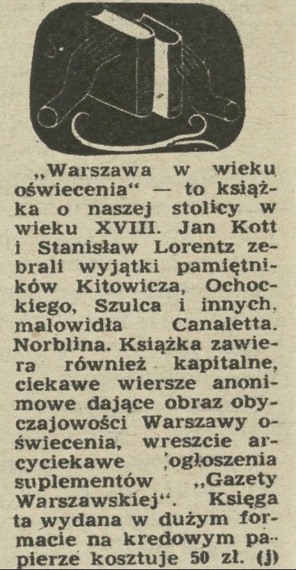 "Warszawa w wieku Oświecenia"