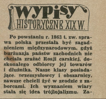 Wypisy historyczne XIX w.