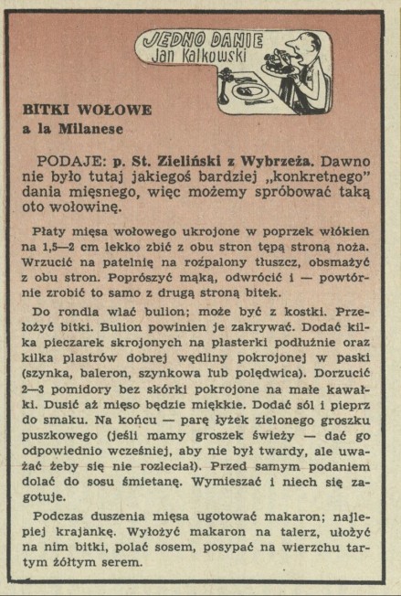 Jedno danie. Bitki wołowe