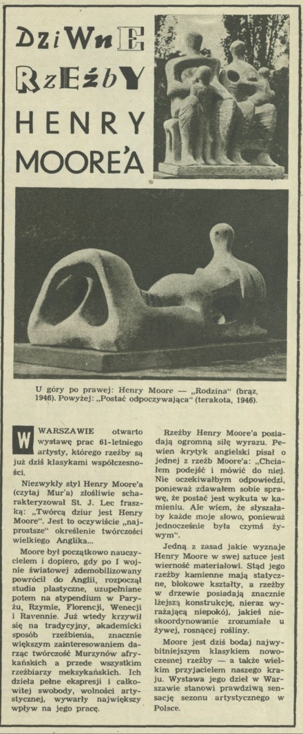 Dziwne rzeźby Henryka Moore'a