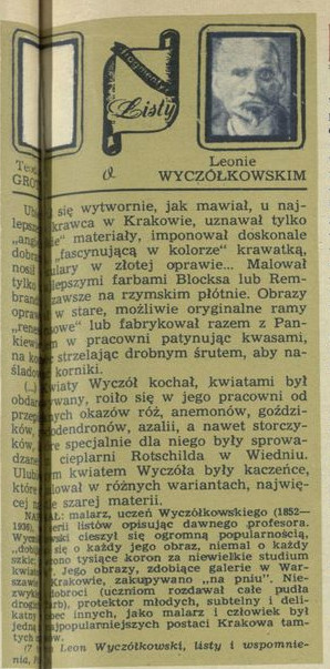 Listy (fragmenty) Leon Wyczółkowski