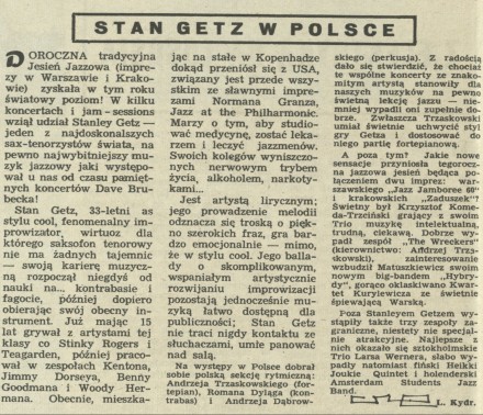 Stan Getz w Polsce