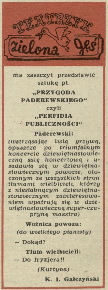 "Przygoda Paderewskiego" czyli "Perfidia publiczności"