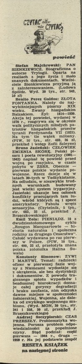 Czytać albo nie czytać?