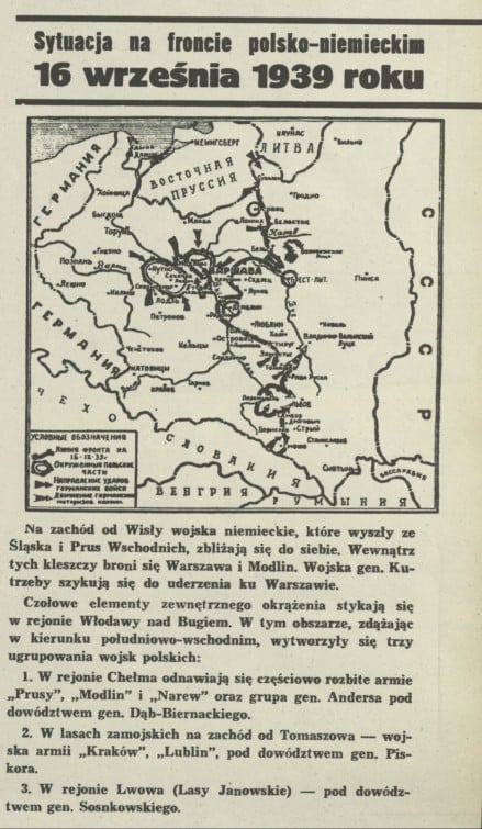 Sytuacja na froncie polsko-niemieckim 16 września 1939 roku