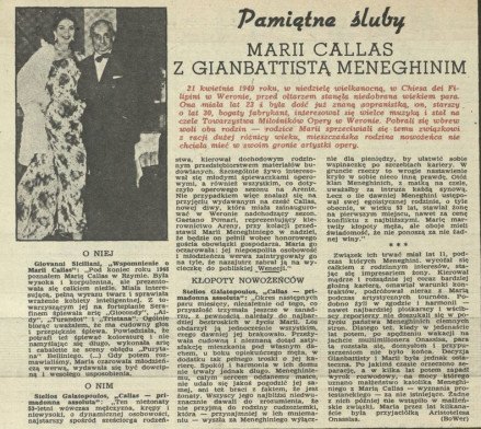 Pamiętne śluby: Marii Callas z Gianbattistą Meneghinim