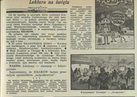 Lektura na święta – Kraków Magazyn Kulturalny