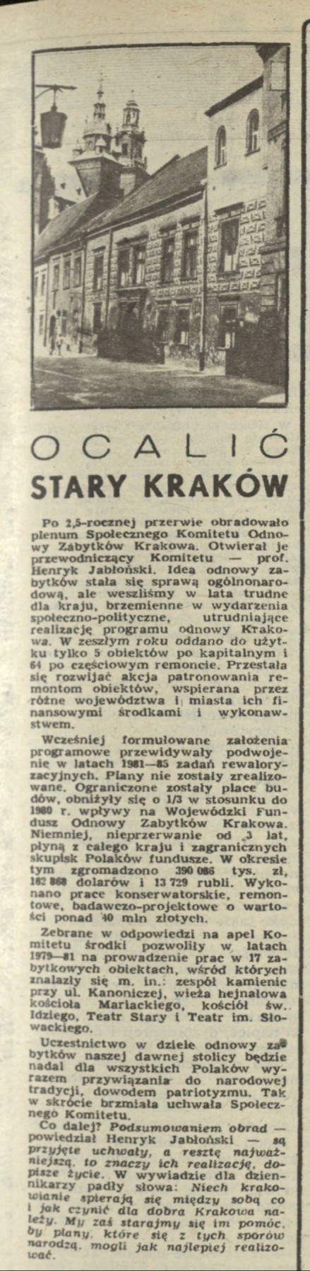 Ocalić stary Kraków