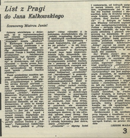 List z Pragi do Jana Kalkowskiego
