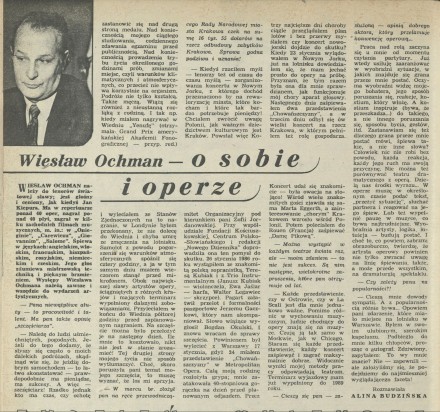 Wiesław Ochman - o sobie i operze