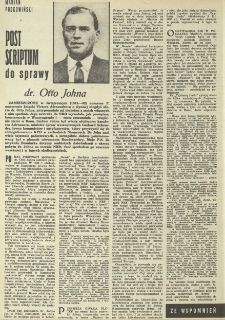 Post scriptum do sprawy dr Otto Johna