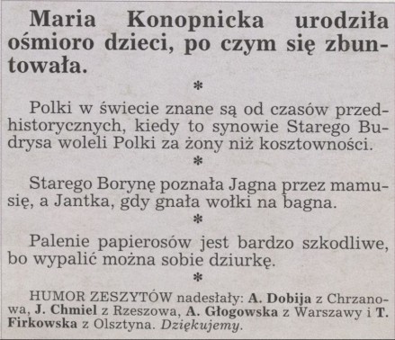 Humor zeszytów