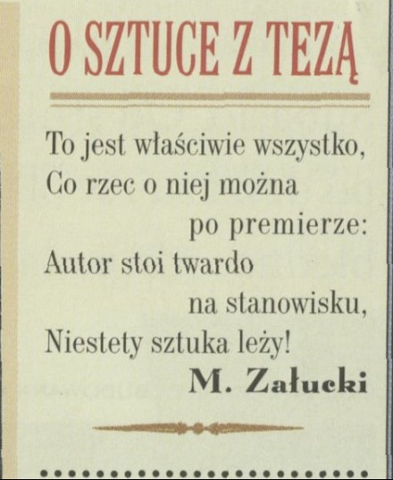 O sztuce z tezą