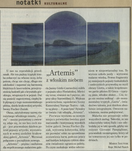 Notatki kulturalne: "Artemis" z włoskim niebem