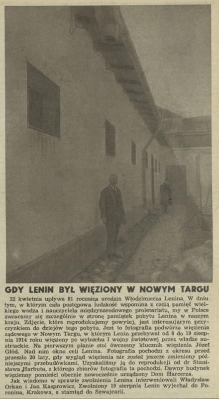Gdy Lenin był więziony w Nowym Targu