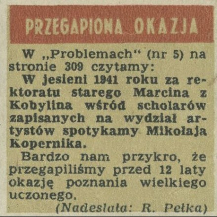 Przegapiona okazja