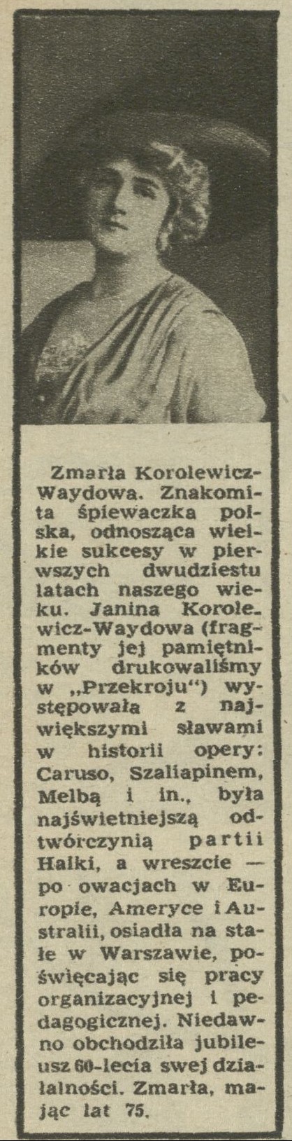 Zmarła Korolewicz-Waydowa