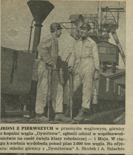 Górnicy z kopalni węgla "Dymitrow"