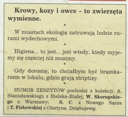 Humor zeszytów