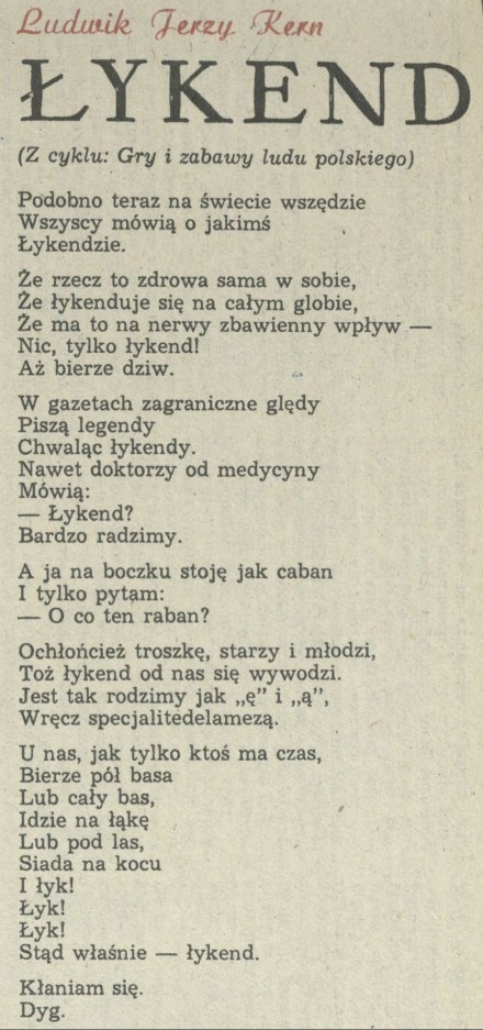 Łykend (Z cyklu: Gry i zabawy ludu polskiego)