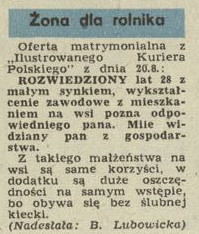 Żona dla rolnika