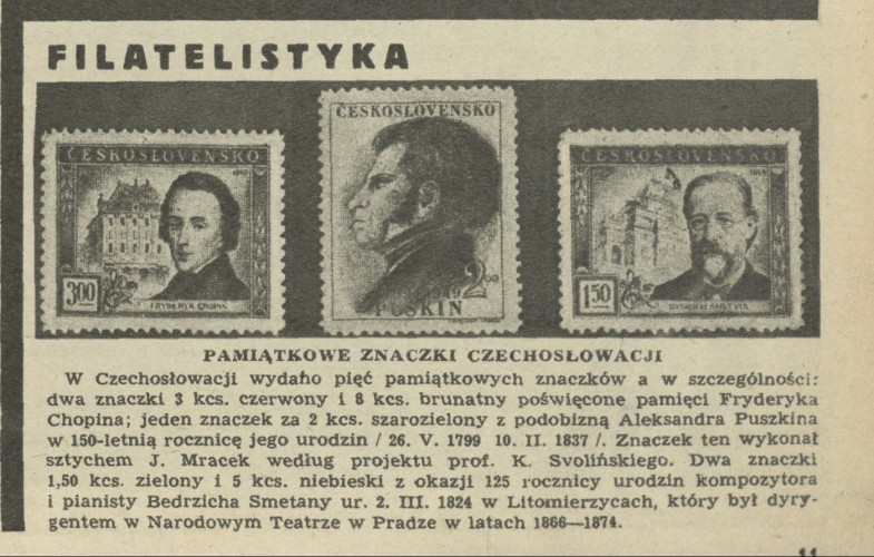 Pamiątkowe znaczki Czechosłowacji