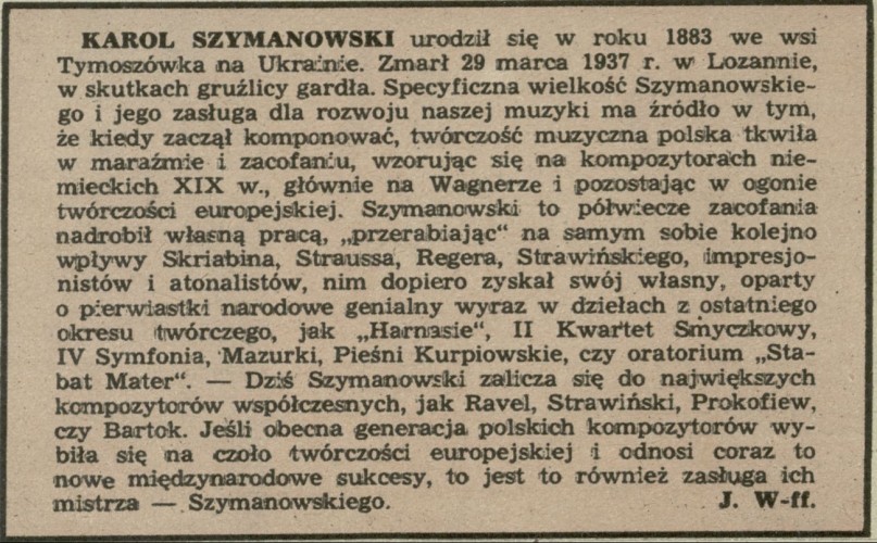 [Karol Szymanowski...]