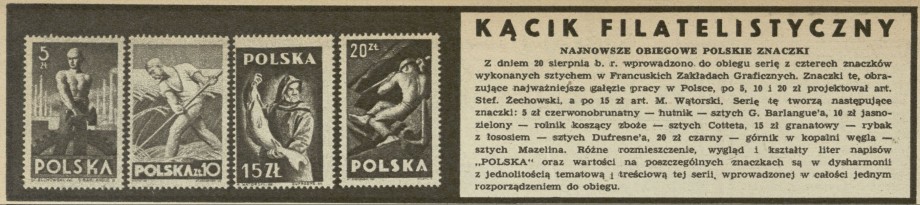 Najnowsze obiegowe polskie znaczki