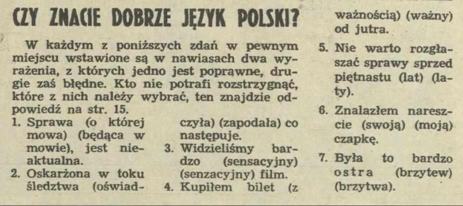 Czy znacie język polski?