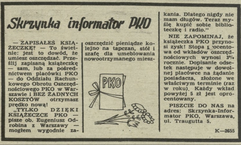 Skrzynka informator PKO