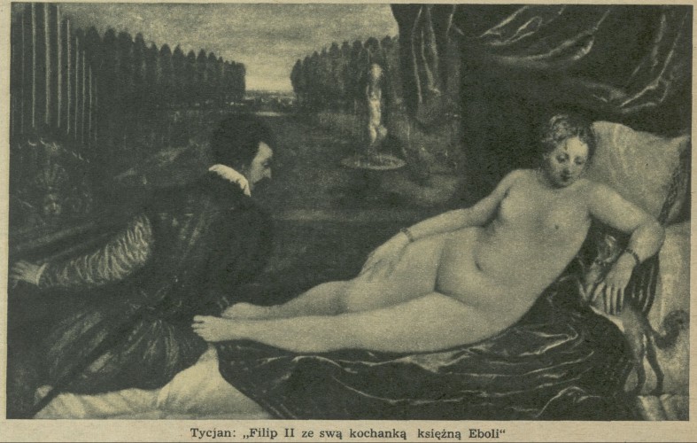 Filip II ze swoją kochanką księżną Eboli