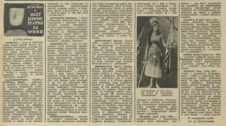 Mały słownik teatru XX wieku – J