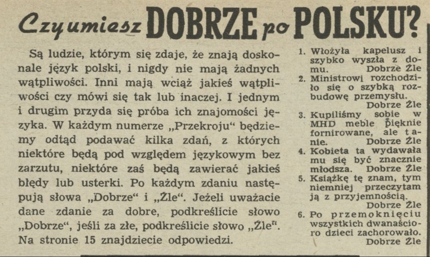 Czy umiesz dobrze po polsku?