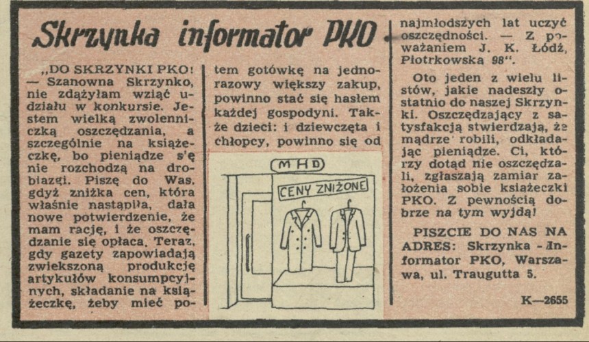 Skrzynka informator PKO