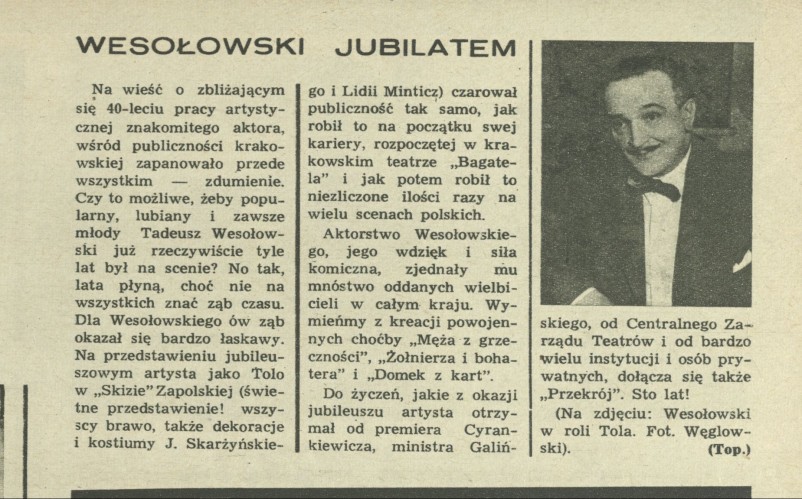 Wesołowski jubilatem