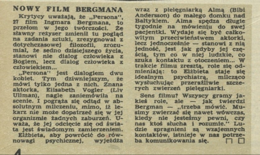 Nowy film Bergmana