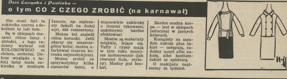 Dziś Lucynka i Paulinka o tym co z czego zrobić (na karnawał)